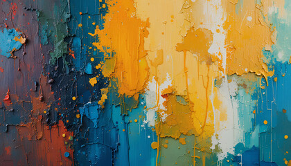 Aufkleber - old painted wall with abstract paint brush strokes.