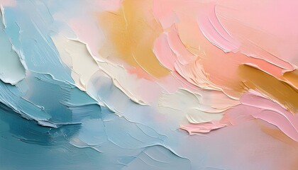 Aufkleber - Abstract pastel oil paint with soft texture on canvas background with copy space.