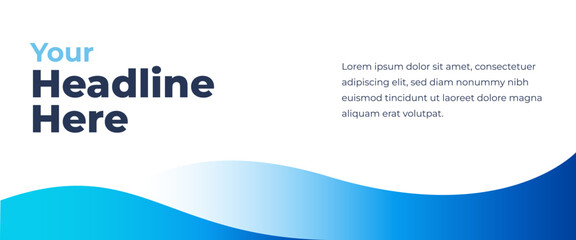 Wall Mural - Wavy blue horizontal background editable design. Usable for business, medical, and professional cover