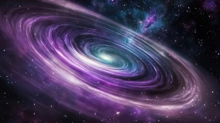 Wall Mural - ethereal cosmic vista featuring swirling purple and teal nebulae shimmering star clusters and distan
