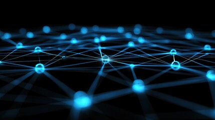 Wall Mural - a visual of glowing dots connected by lines, symbolizing digital communication and connectivity.