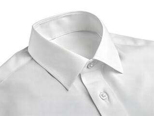 Wall Mural - Isolated White Dress Shirt Collar Closeup