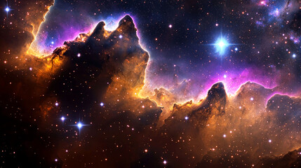 Wall Mural - Cosmic Cliffs: A breathtaking nebula in the vast expanse of space