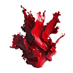 Wall Mural - a dynamic abstract image showcasing a vibrant red liquid splash frozen in mid-air exhibiting a compl