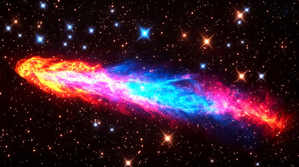 Wall Mural - Cosmic Nebula: A vibrant swirl of colors in the vast universe
