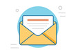 © Vectorism - open envelope icon with letter, document, and message vector illustration