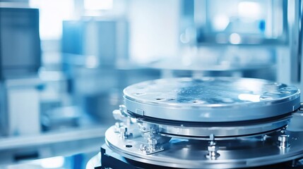 Aufkleber - Precision Engineering Close Up of a Metallic Rotating Platform in a Clean Room Environment