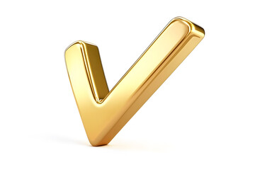 Poster - 3d Golden check mark sign isolated on white background