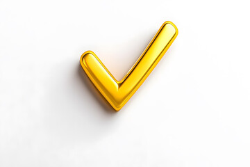 Poster - 3d Golden check mark sign isolated on white background