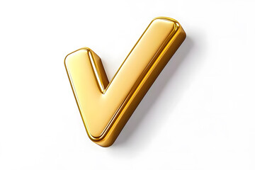Poster - 3d Golden check mark sign isolated on white background