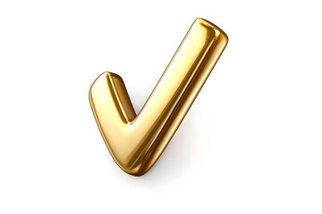 Poster - 3d Golden check mark sign isolated on white background