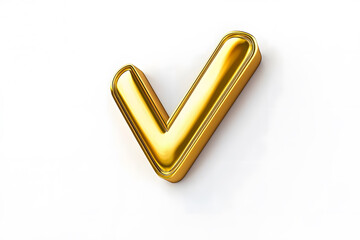 Poster - 3d Golden check mark sign isolated on white background