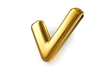 Poster - 3d Golden check mark sign isolated on white background