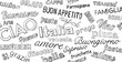 © doom.ko - typographic lettering with typical original Italian words in doodle style. banner background set icon. vector illustration
