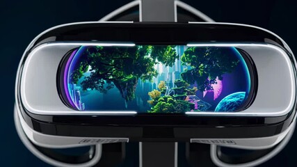 Leinwandbilder - Exploring immersive virtual reality landscapes in futuristic settings