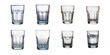 © Jieee Mooo - Variety of Clear Glasses for Beverage Serving, PNG collection, set bundle, isolate on transparent or white background