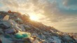 © MD RAKIB - Sunset over a sprawling landfill highlighting waste and environmental concerns