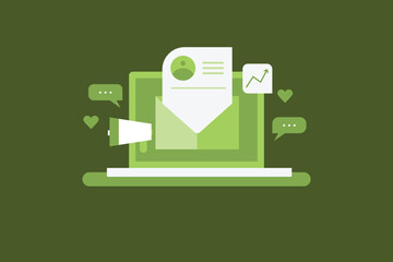 Wall Mural - Newsletter Marketing, Email marketing campaign, Email ad campaign for customer retention, Sales campaign. Vector illustration concept.