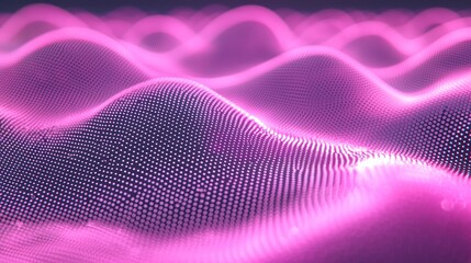 Wall Mural - pink particle waves: an abstract digital art design
