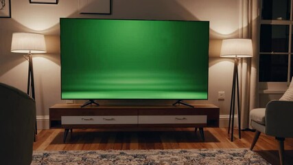 Poster - Setting up a home entertainment space with modern television and ambient lighting