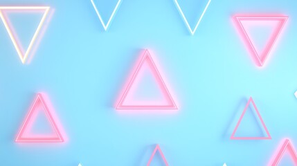 Wall Mural - Abstract Neon Triangles on Blue Background for Modern Design and Creative Artwork Inspiration