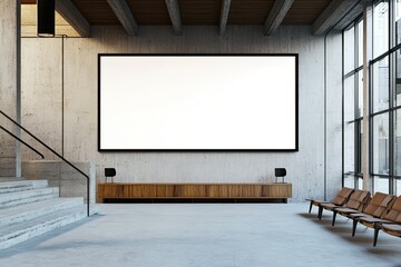 Clear Pixel Image of Big Horizontal Frame Poster at Office Hall
