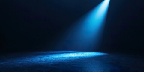 Wall Mural - Blue stage background with spotlight. Spotlight in the dark room. Stage background.