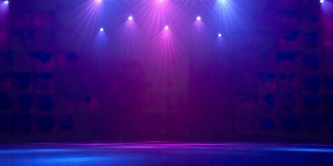 Wall Mural - Stage with Spotlights, Stage Podium Scene.