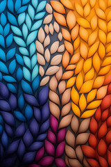 Aufkleber - A vibrant and colorful illustration of ancient grains like amaranth, spelt, and farro, arranged in a harmonious and dynamic composition with bold hues,