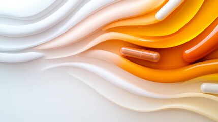 Leinwandbilder - A creative close-up of herbal supplement tablets arranged in an abstract, flowing pattern, with soft lighting enhancing their natural colors and textures,