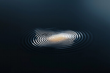 Poster - A serene macro image of a fingerprint with water droplets on its surface, capturing the natural texture and creating a refreshing contrast against a smooth, blurred background,