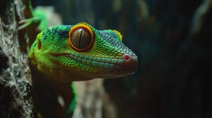 close-up of koch's giant day gecko tropical reptile