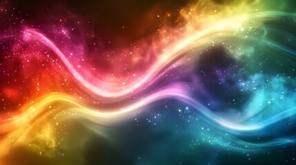 Wall Mural - abstract space background featuring colorful smoke clouds with scattered stars in a dark cosmic scen