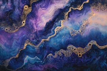 Wall Mural - ethereal cosmic dreamscape with swirling aurora-like patterns, iridescent clouds, deep purples mergi
