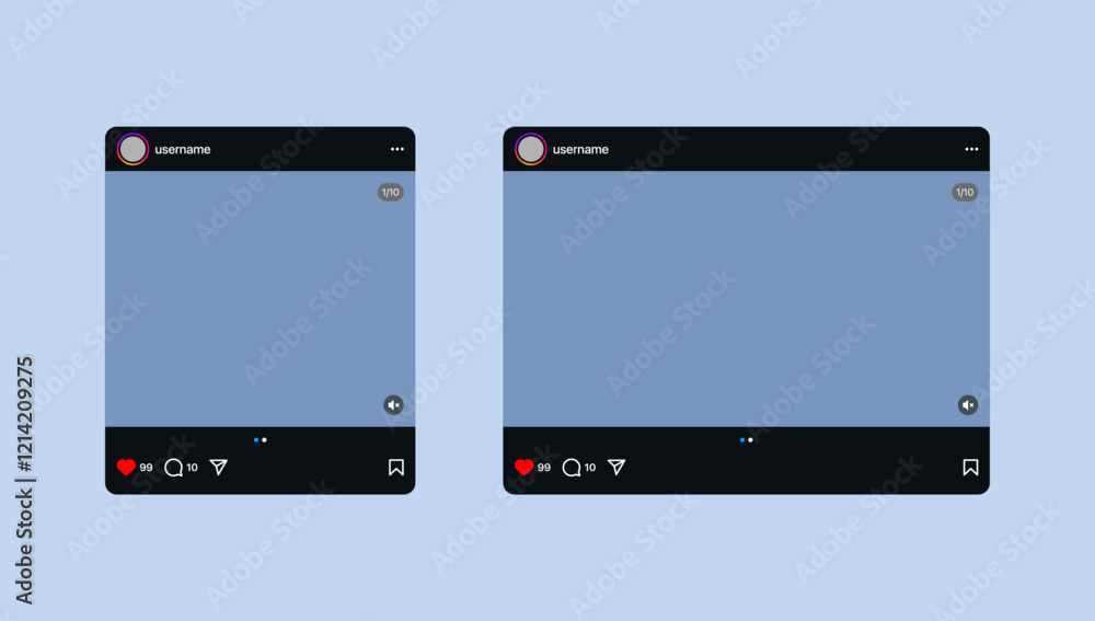 Instagram New Grid Size Template Update 2025 Dark Mode Social Media