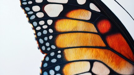 Sticker - Close-up of a Monarch Butterfly Wing: Nature's Masterpiece