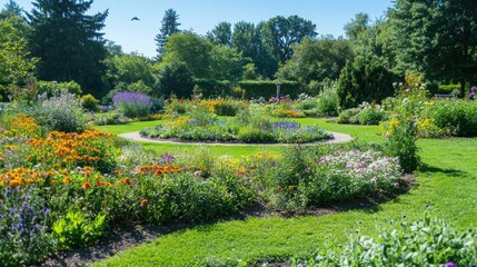 Serene Summer Garden: A Vibrant Display of Blossoms