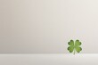 © Alexandr - commercial photography for advertising campaign showcasing single green shamrock placed on pristine white surface with