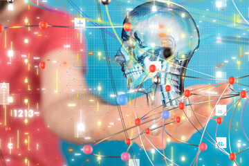 Aufkleber - digital medical futuristic interface 3D rendering - 3d