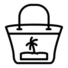 Sticker - Beach Bag Vector Design Icon Style