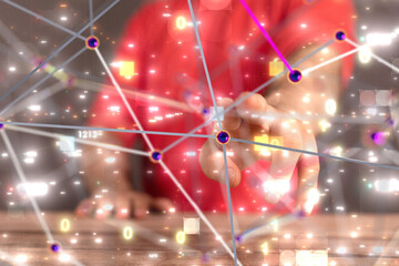 Aufkleber - Neural network 3D illustration. Big data and cybersecurity - 3d