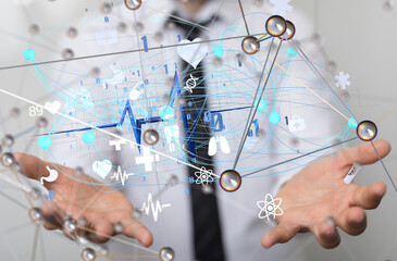 Leinwandbilder - conference Digital Network and data concept 3d