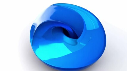 Fototapete - This captivating abstract artwork features a smooth glossy swirl in vibrant blue hues, showcasing the beauty of AI-generated designs. The intricate forms create a mesmerizing visual experience.