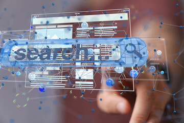 Fototapete - Interface web application in hand 3d