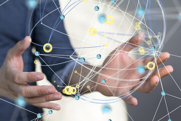Aufkleber - conference Digital Network and data concept 3d