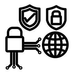 Sticker - Network security Vector Design Icon Style