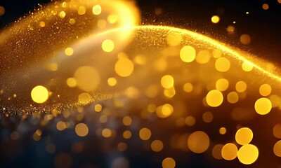 Wall Mural - A shimmering abstract background of golden and silver particles creating a magical effect.
