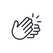 © lanastace - Applause and hand clap editable stroke outline icon isolated on white background flat vector illustration. Pixel perfect. 64 x 64.