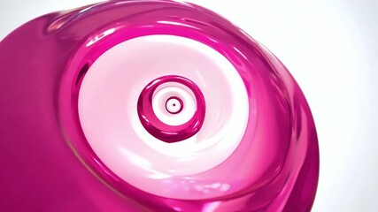 Fototapete - A vibrant pink swirl showcases a glossy surface illuminated by soft light. The abstract shape evokes a sense of motion and fluidity, creating an engaging aesthetic experience.