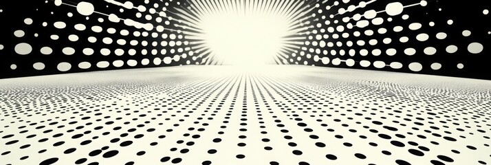 Wall Mural - Black and white dotted halftone background. Comic book pop art style